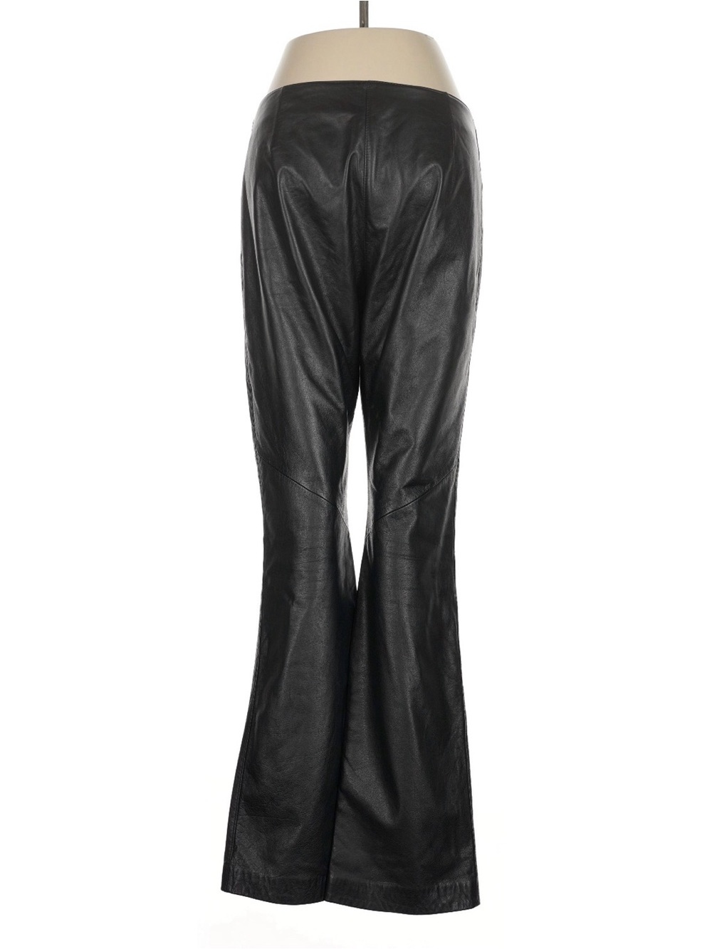 Vintage Y2K Ralph Lauren Black Leather Pants Flare Lace Up Corset Mid Rise 6 32” - Picture 11 of 13